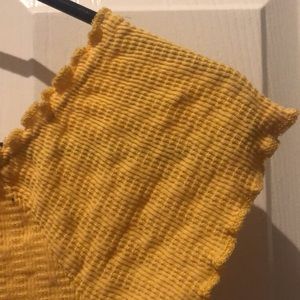 Yellow off the shoulder shirt